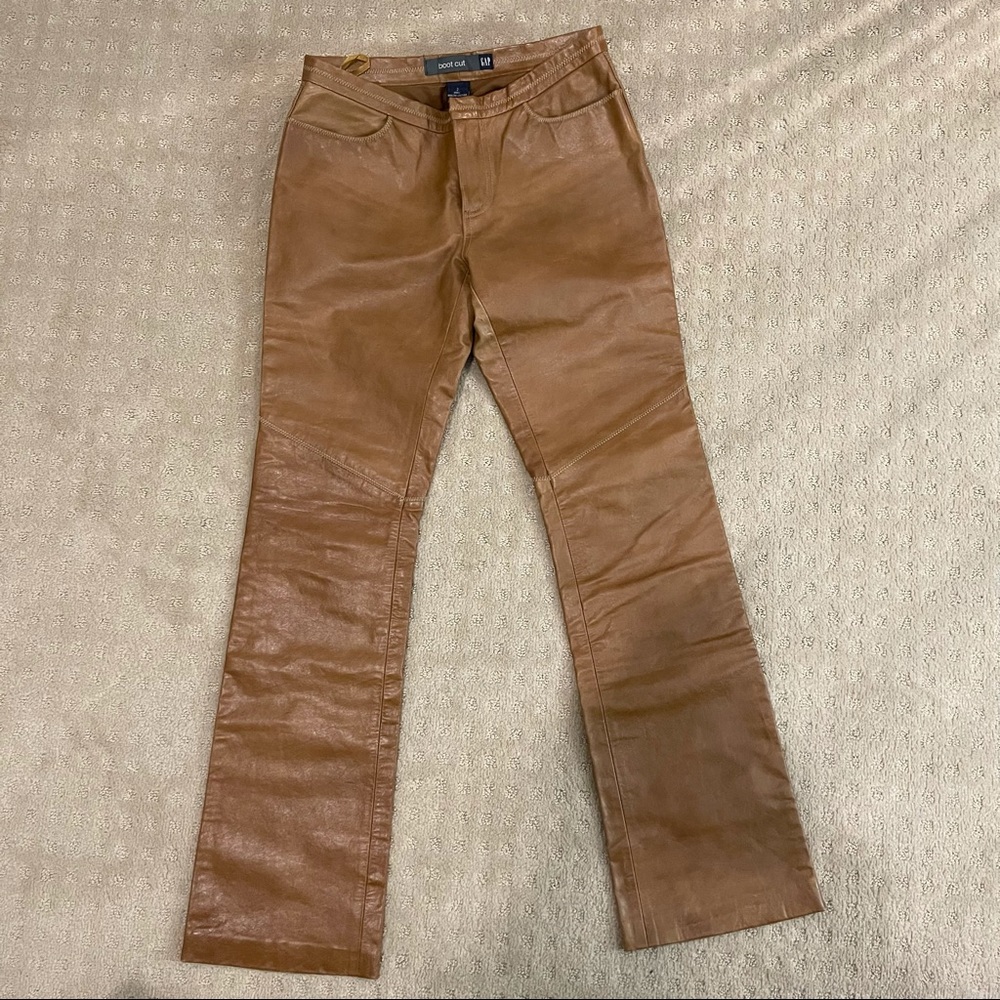 GAP brown leather pants